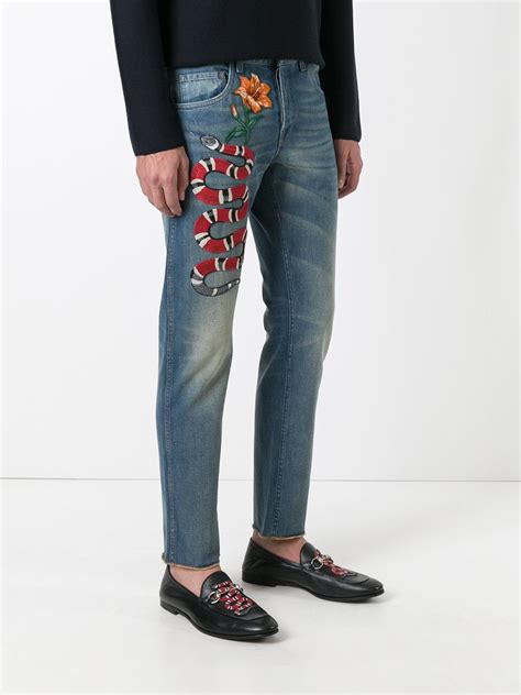 gucci snake pants men|gucci ripped jeans.